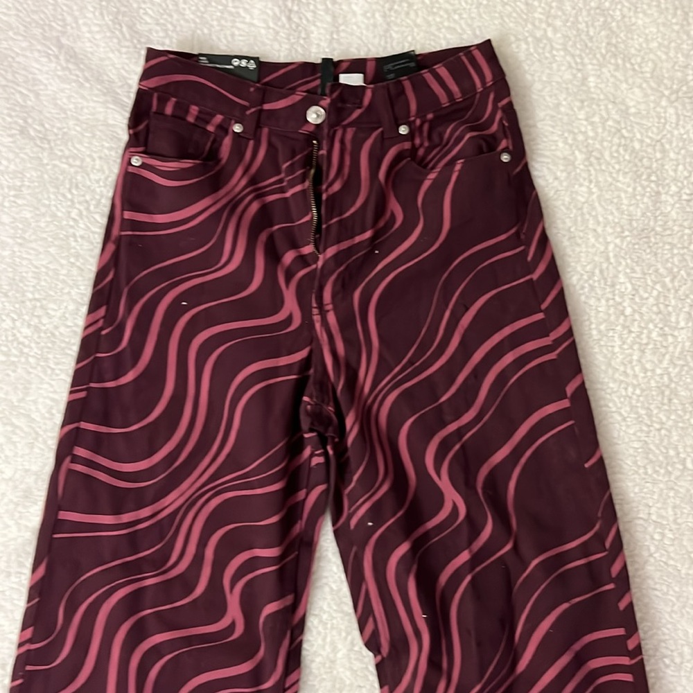 NWT H&M Divided Zebra Wide Leg Jeans  SZ 6 - Picture 3 of 10